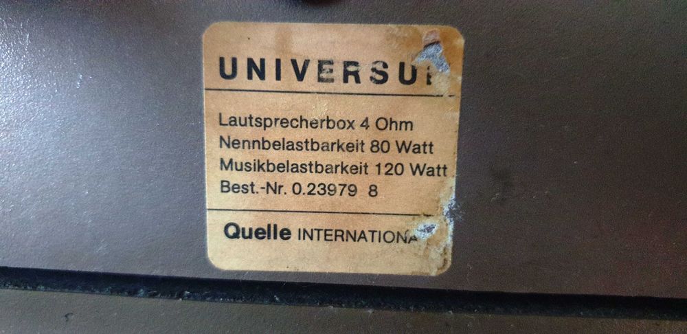 Boxe Universum Quelle International Best 0.2379,  80W pe 4 Ohm