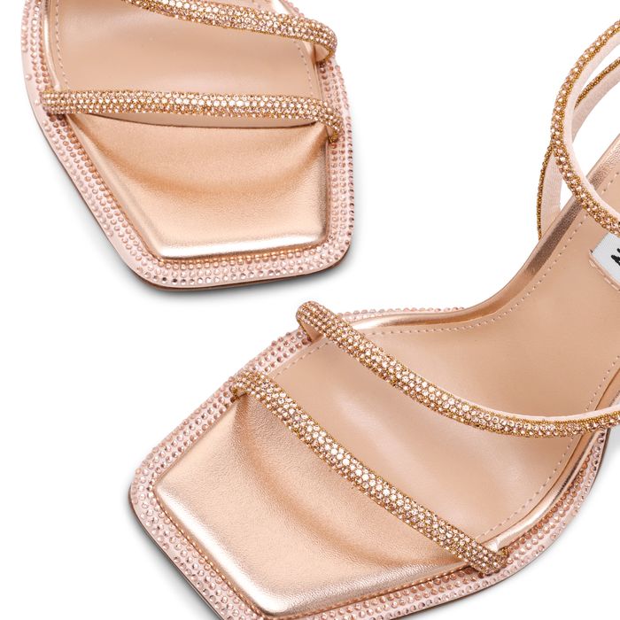 STEVE MADDEN оригинални златисти сандали на ток с камъни