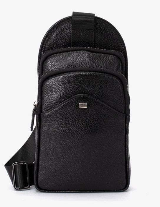 Мъжка чанта през рамо ENZO NORI  естествена кожа черен