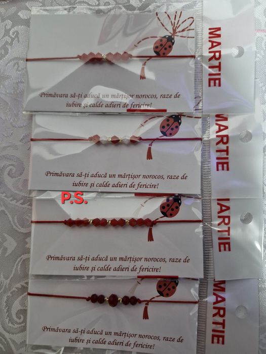 Bratari martisoare cu bile aur sau argint.