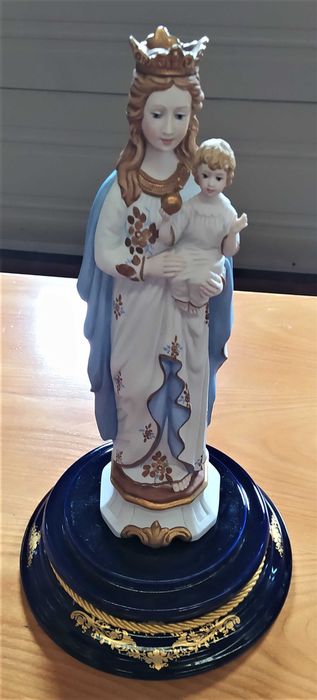 Statueta Maria cu Pruncul Biscuit