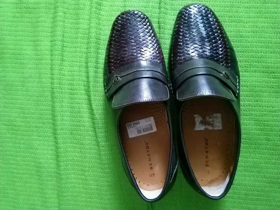 Pantofi piele, noi - Mocasini Senator marimea 40