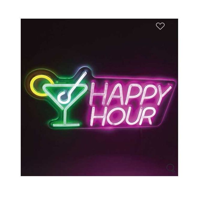 Светещ панел Mercado Trade, LED неонов "Happy Hour" и "Let's Party"