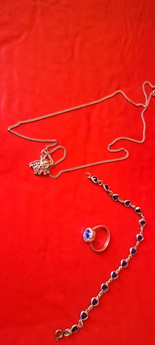 Сребърни бижута-колие,гривна,пръстен