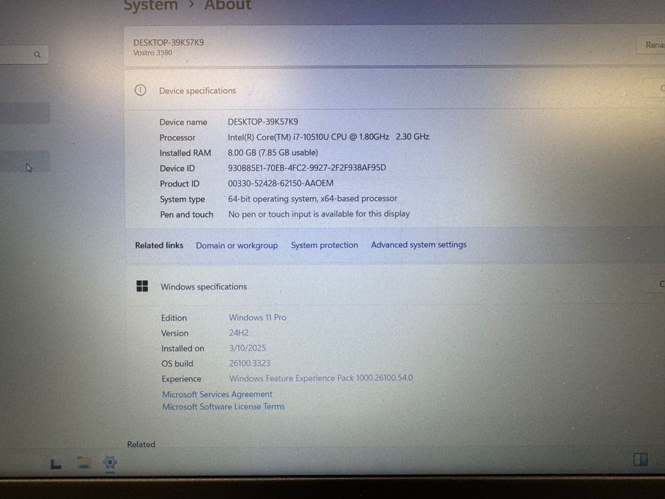 Продавам Dell Vostro 3590