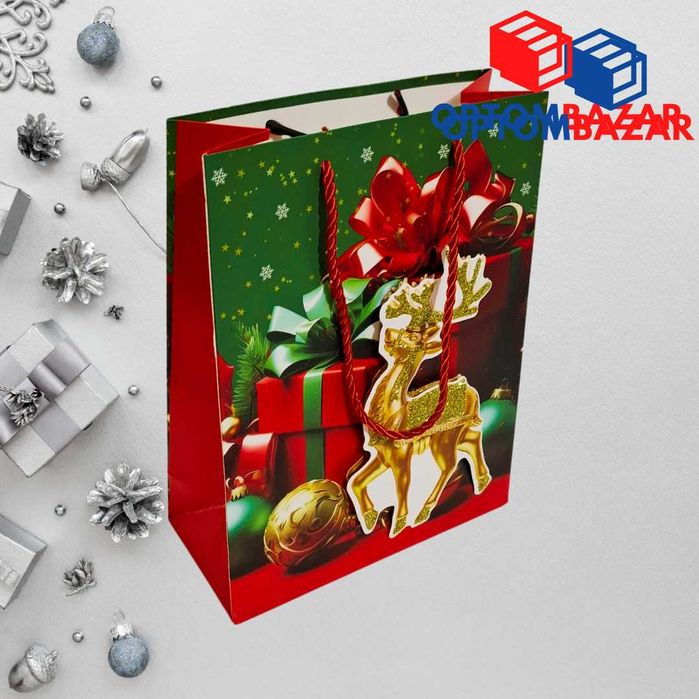 Yangi yil sovg'a qutisi Ko'k rangli, qishki o'yinlar.