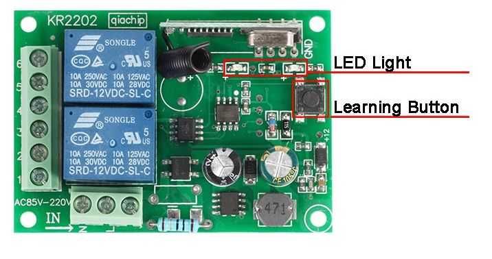 Receptor wireless + 2 telecomenzi 220V 2 canale automatizari porti