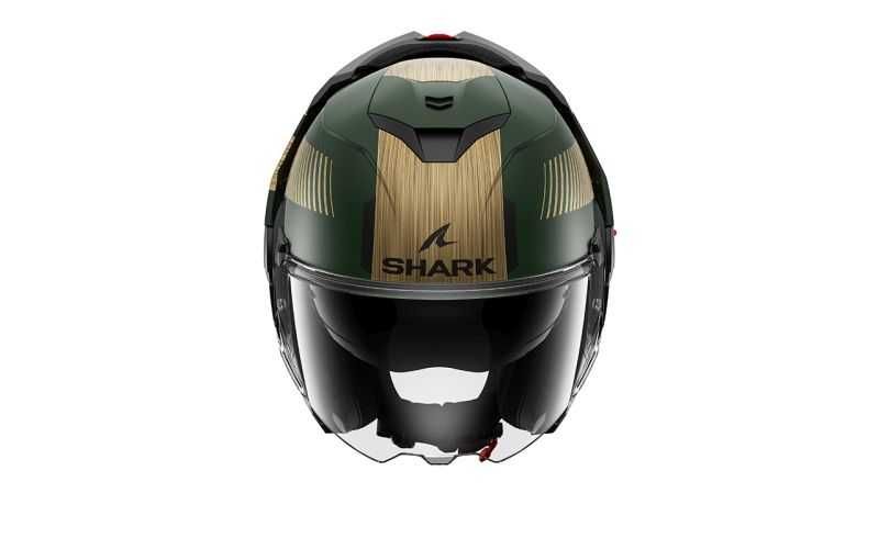 Модуларна Отваряема  мото каска за мотор SHARK OXO SIKTER Green/Golden