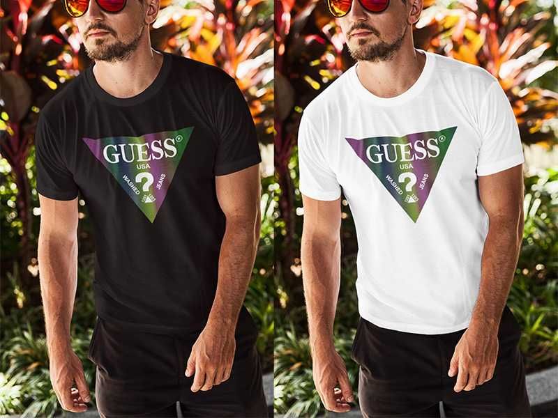 Мъжка тениска GUESS принт Модели и размери