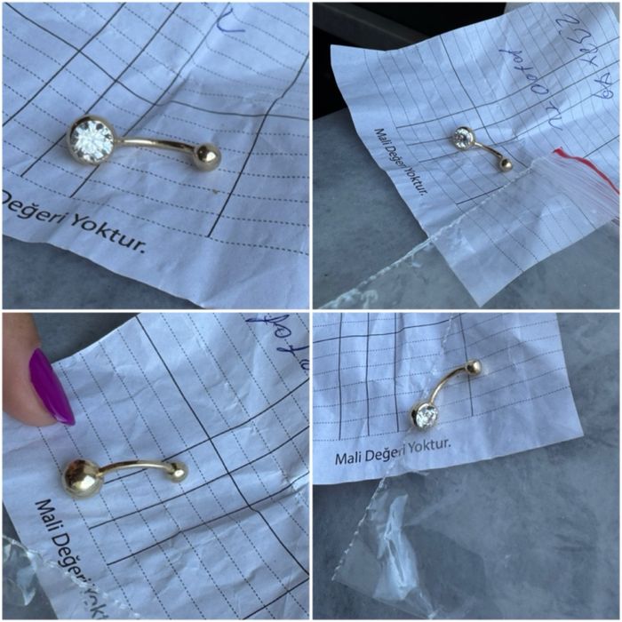 Piercing  buric aur 14 k
