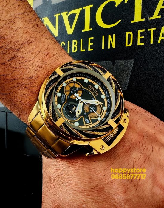часовник INVICTA Reserve I-Force Chronograph Gold 52 mm, Инвикта нов