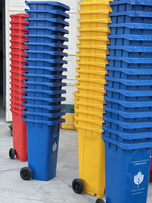 Chiqindi qutilari/Мусорные баки-120Л/240Л 4 цвета/4 rangda/avtomatik