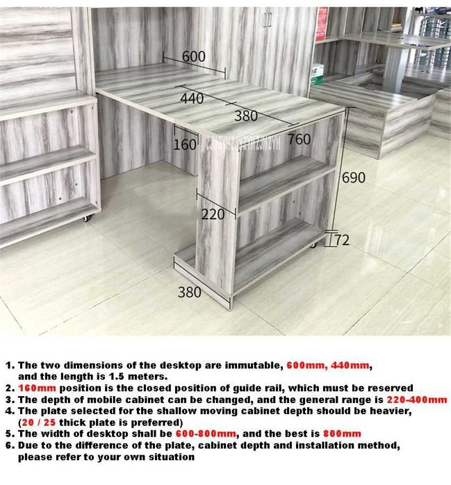 Мебелен механизъм за скрита маса или бюро