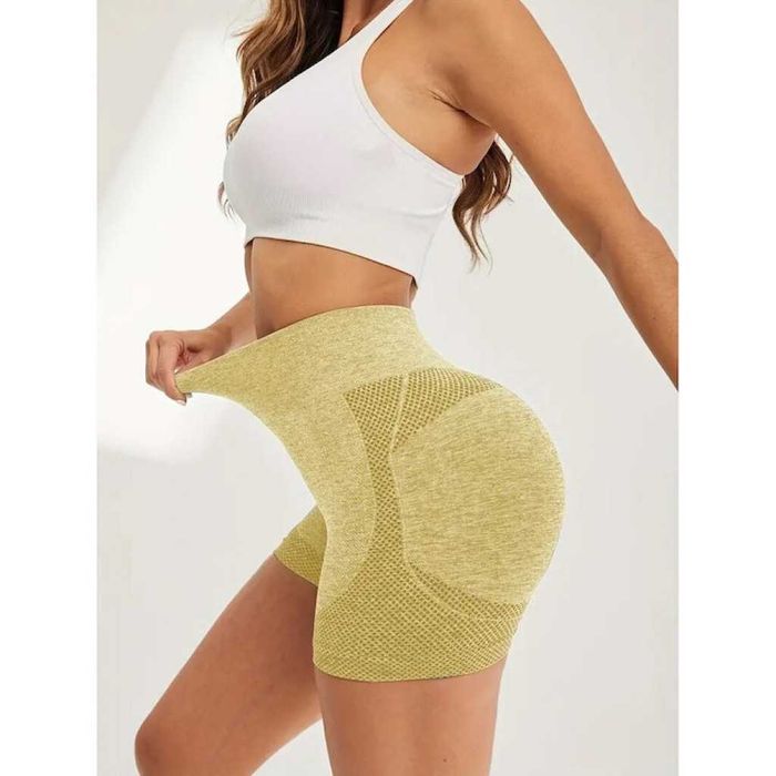 Къси панталони за Фитнес и Йога с висока талия за повдигане на дупето