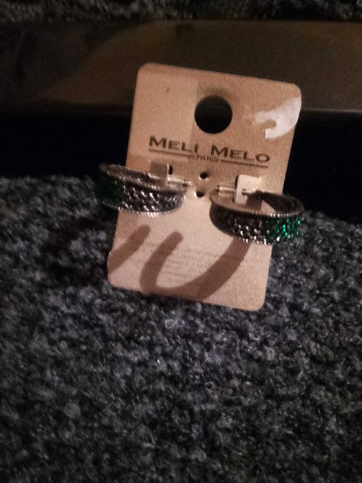Cercei strass verde Meli Melo