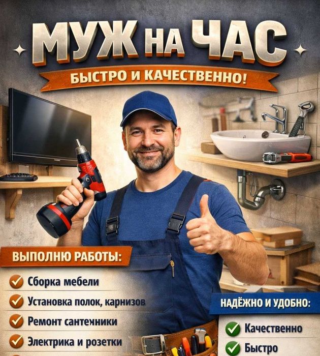 Муж на час, быстро и качественно