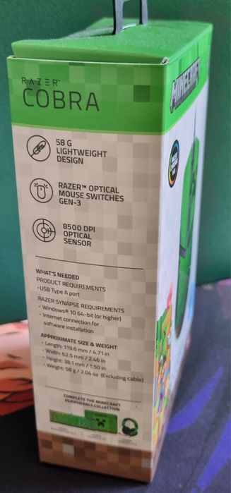 Mouse Razer Minecraft Edition + Minecraft Cosmetic CODE