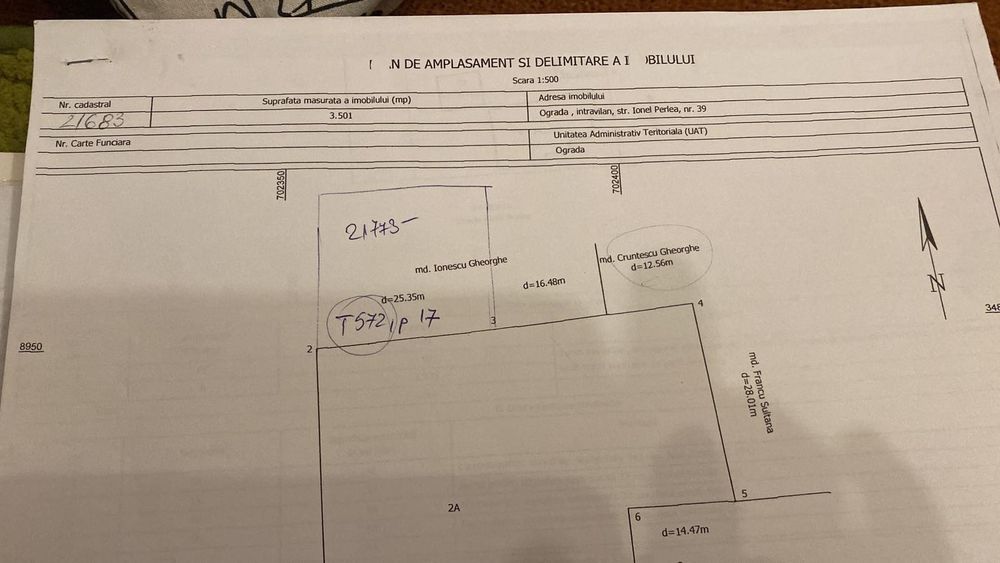Teren cu casa bătrânească Ograda deschidere 40 m, 3500 mp