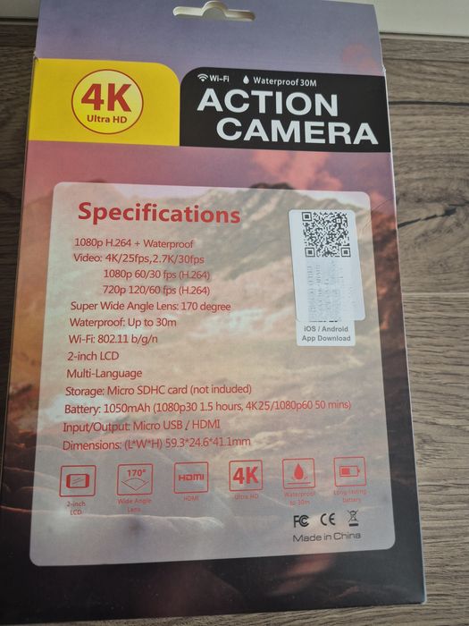Спортна екшън камера XMART wifi + 3 батерии