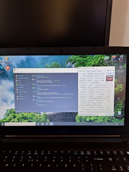 Laptop Acer Aspire A315-41,  Ryzen 5 2500U, 8 GB,  ssd M.2 256 GB  15.6"