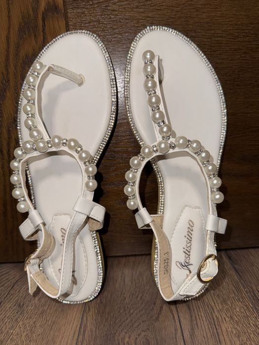 Сандали с камъни и перли, 38 номер, Нови