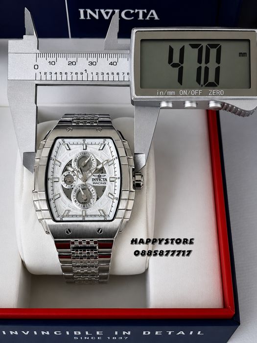 INVICTA Racing Silver Flame 47 mm, Инвикта нов мъжки часовник