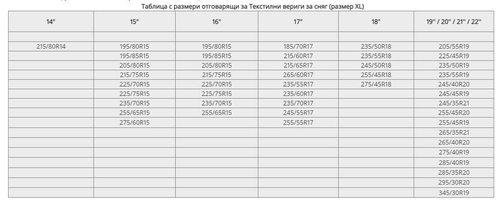Текстилни вериги за сняг