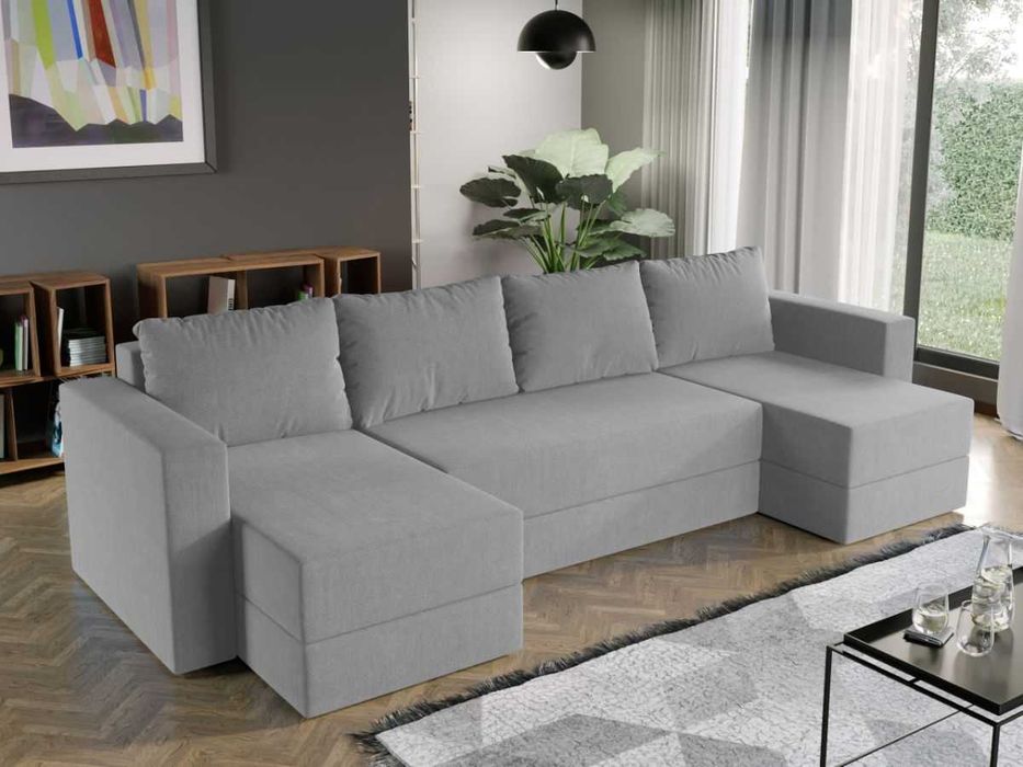 Coltar U Extensibil cu lada Alfa gri deschis - Transport Gratuit