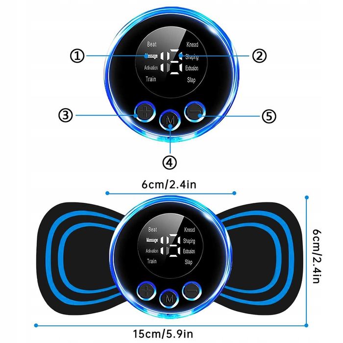 Electrostimulator muscular EMS mini abdomen gat umeri reincarcabil USB