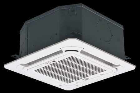 Фанкойл кассетный  4-поточный. В комплекте дренажной помпой, ИК ПДУ