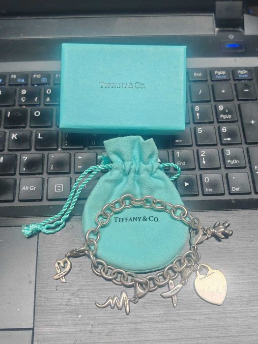Bratara Tiffany Co argint 925 cu charmuri cu cutie si saculet FAC SCHIMBURI