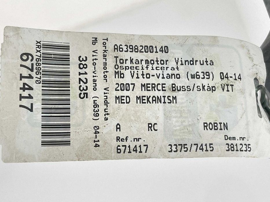 Мотор с механизъм за предни чистачки за MERCEDES Vito W639