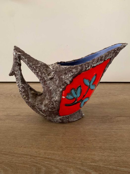 Рядка дизайнерска керамична кана Ceramica Titano – San Marino – Fat Lava – Mid-Century Modern, около 1960 г.