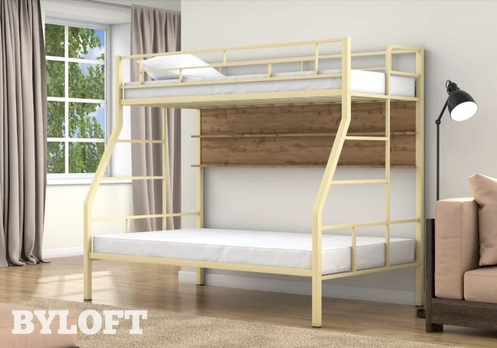 Кровать двухъярусная МОСКО металлическая для детей и взрослых, Разборн