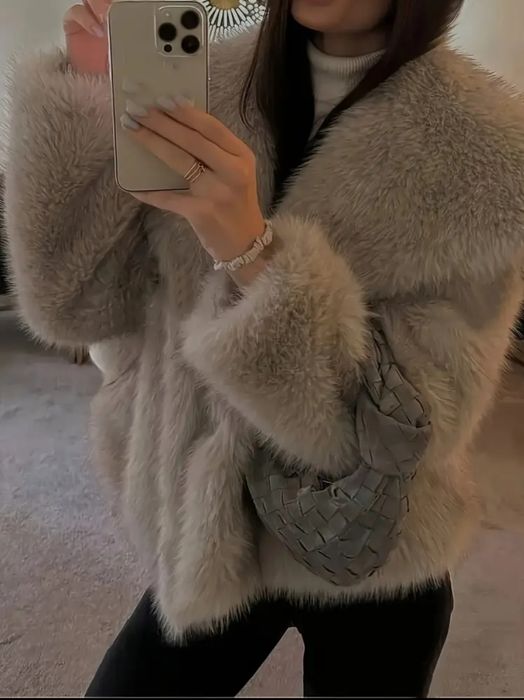 Палто изкуствен косъм оувърсайз