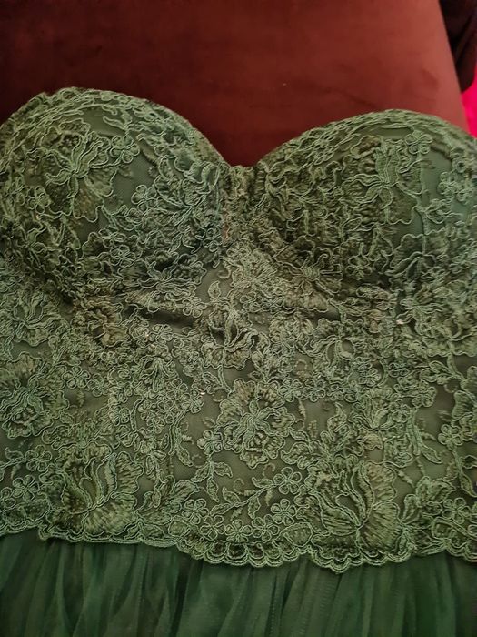 Rochie banchet dantela verde