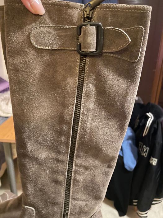 Дамски италиански велурени ботуши