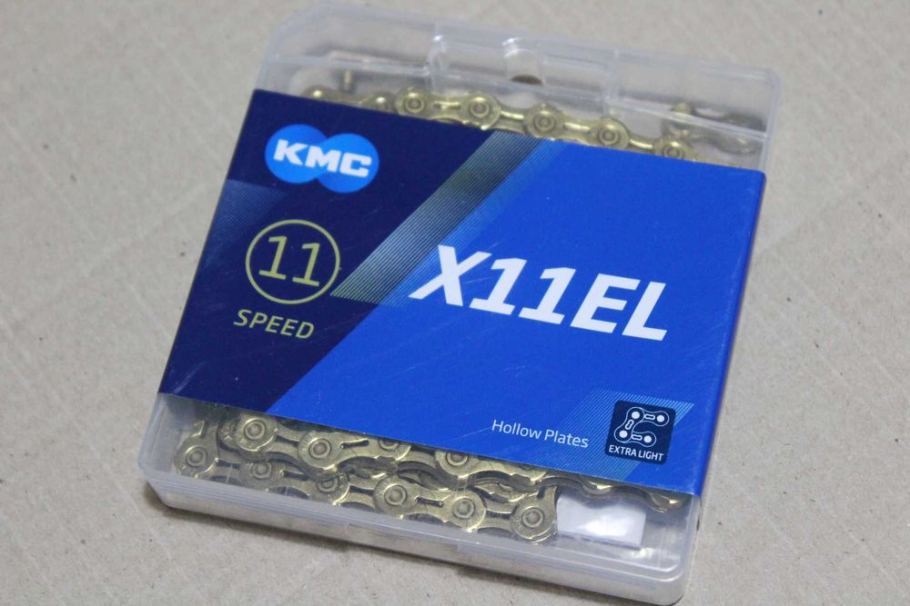 KMC X11EL Ti-N + quick link 118L hollow lant bicicleta MTB