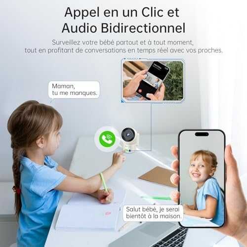 SYMYNELEC 5GHz / 2.4GHz camera inteligenta supraveghere copil - Alexa