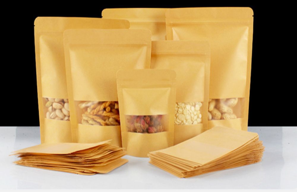 Дой-пак пакеты (Doy pack) крафт , зип лок (zip lock)