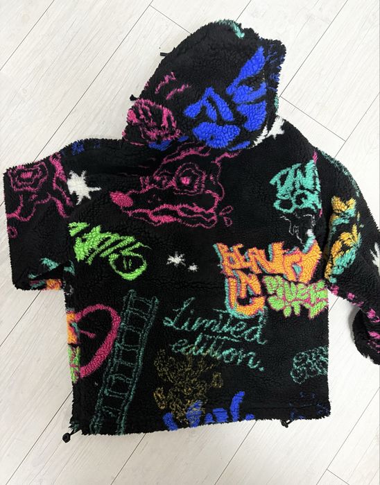 Geaca ZARA teddy/sherpa cu gluga (Blana sintetica)