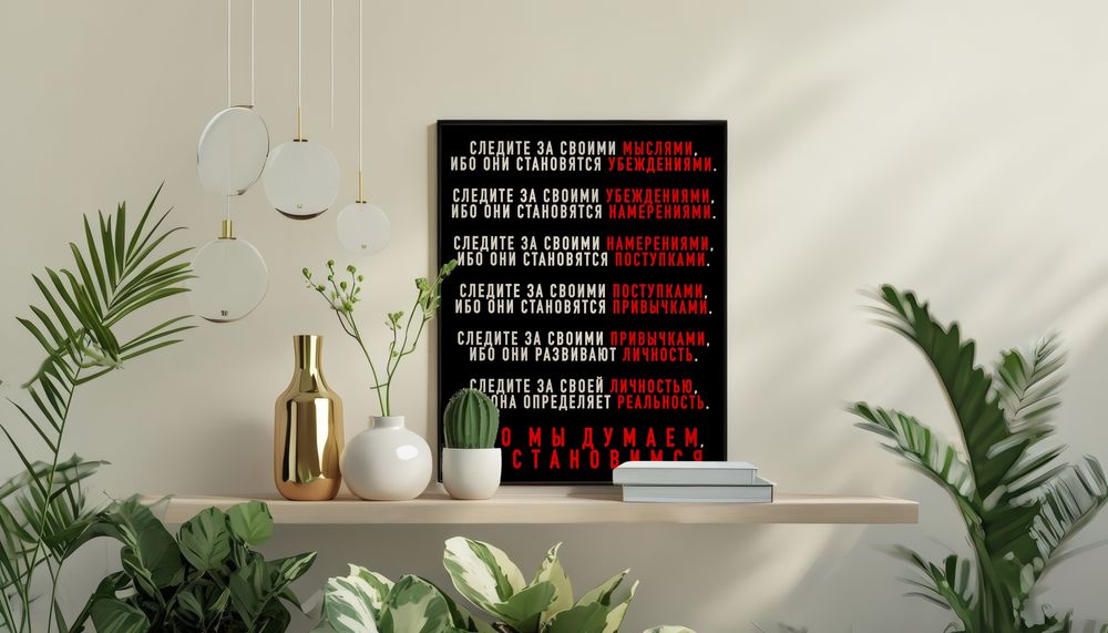 Мотивационный постер обрамленный в стильную рамку. Размер 45х65см