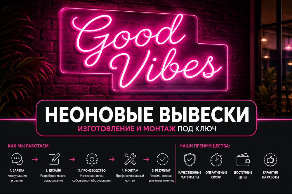Дизайн • Вывески • Баннеры • Лайтбоксы • Объемные Буквы • Монтаж