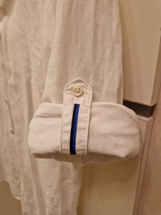 Бяла ленена риза Zara размер L