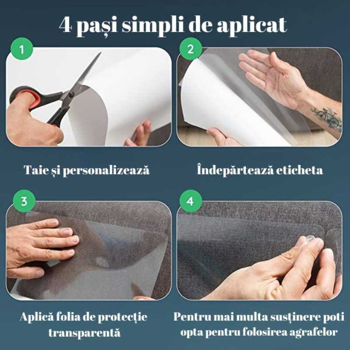 Set 8 Folii de Protectie Mobilier Impotriva Zgarieturilor de Pisici