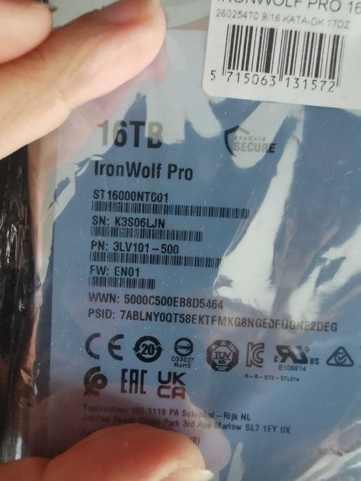 Seagate IronWolf Pro 16TB, SATA3, 256MB cache, 3,5'' nou