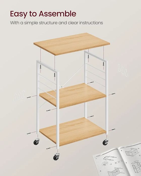 Raft pentru bucătărie cu 3 si 6 cârlige