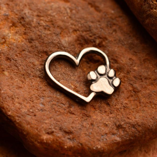 Сребърен медальон 925 Сърце и лапичка – символ на обичта към животните