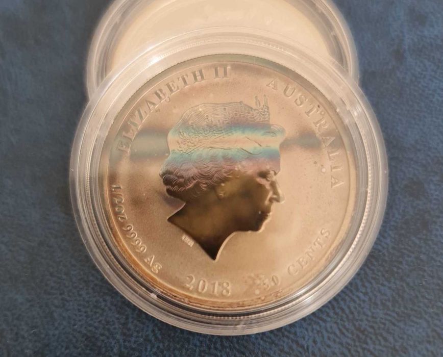 Сребро Лунар 1/2 OZ половин унция 2018 Куче