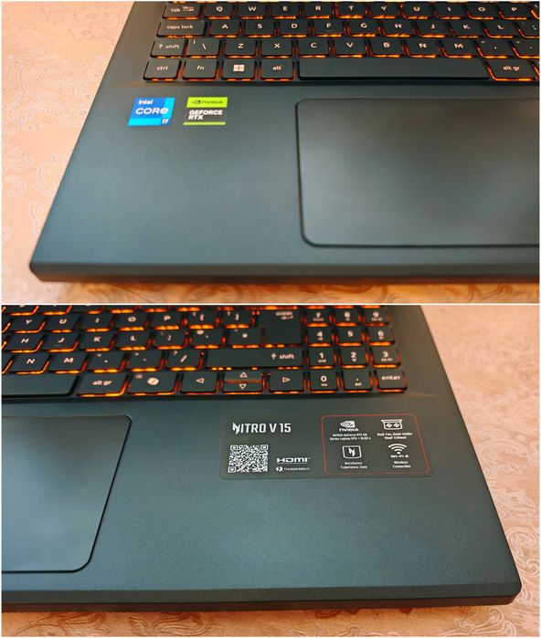 NVidia RTX 5060 8GB/Intel Core i7-13620H/16GB RAM DDR5/512GB SSD NVMe/15.6 FullHD IPS 144Hz/Acer Nitro V15 Gaming геъмърски лаптоп